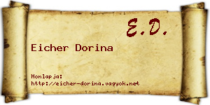 Eicher Dorina névjegykártya